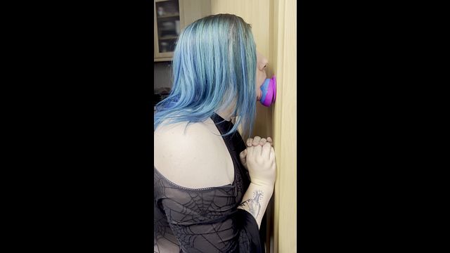 Trans Babe Dildo Deepthroat Training Session