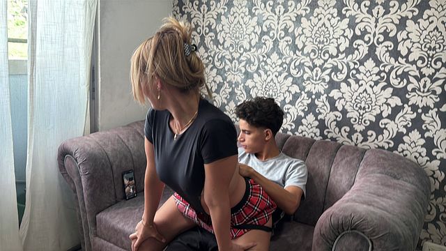 Stepmom Asks for Help and Gets Fucked by Huge Cock