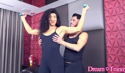 Trans Girl Stephany Venturiny Hardbody Threesome With Two Guys
