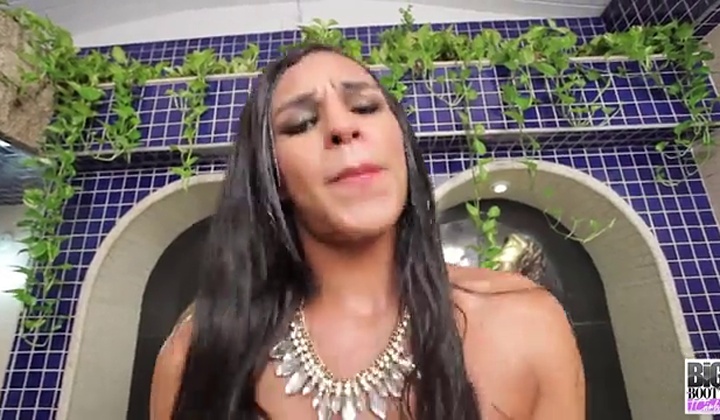 Trans Girl Chocolate Body Paint Blowjob Scene