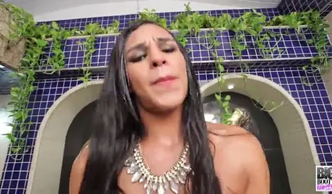 Trans Girl Chocolate Body Paint Blowjob Scene