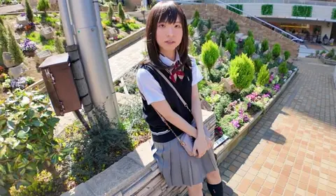 Japanese Ladyboy in Schoolgirl Outfit Performs Blowjob