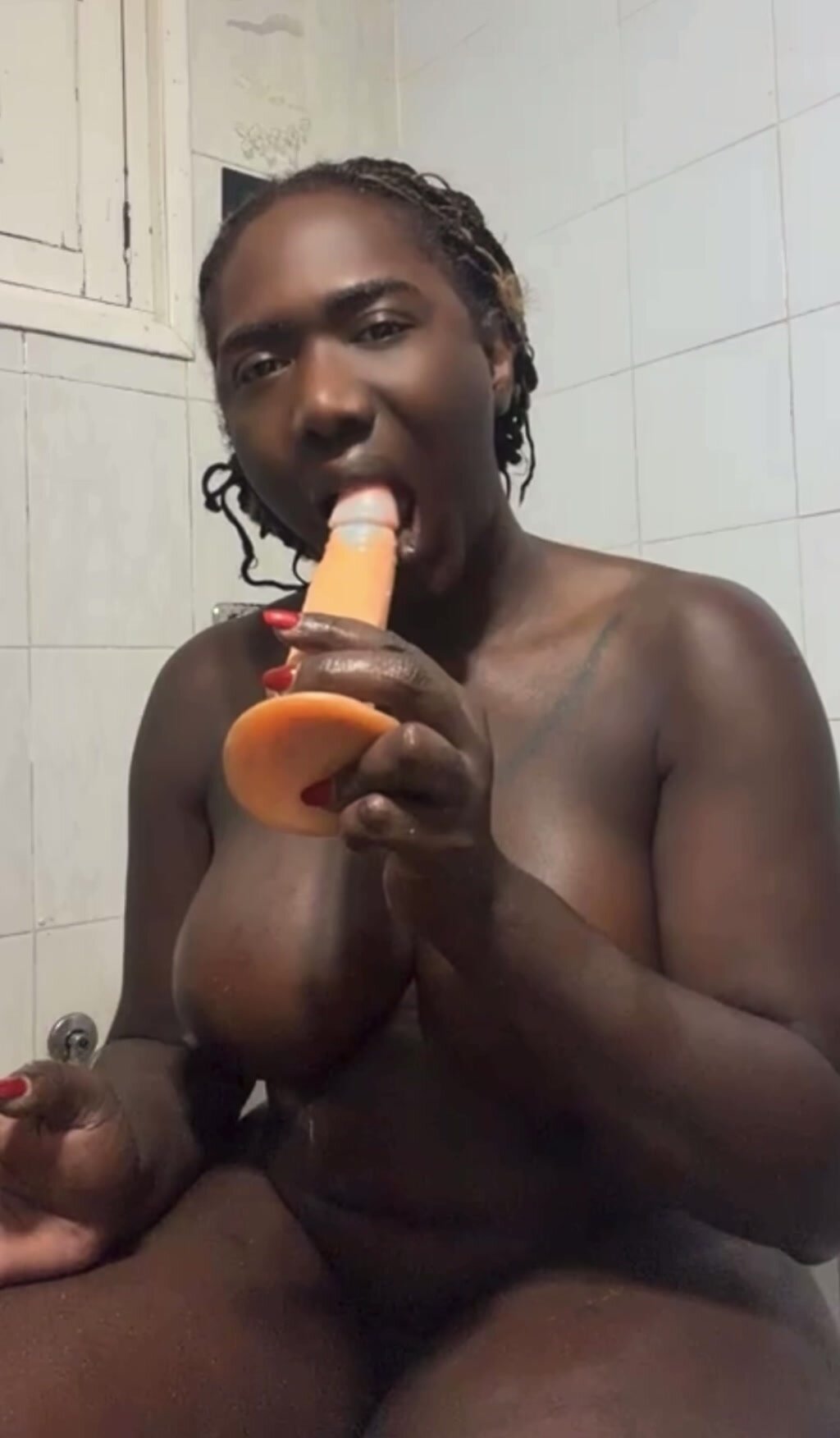 Black Shemale at Party Gets Hard Cock Filled