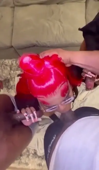 Redhead TGirl Bareback Blowjob With Male Partner