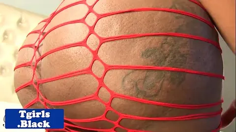 Bigass Nubian Shemale Strokes Her Black Cock Solo