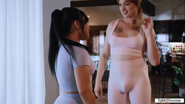Shemale Dominates Petite Latina with Big Cock Anal