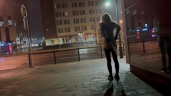 Sissy Tgirl Flashes Dick and Ass Outdoor