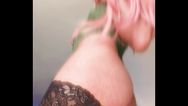 Trans Babe Spreads Ass with Dildo Masturbation
